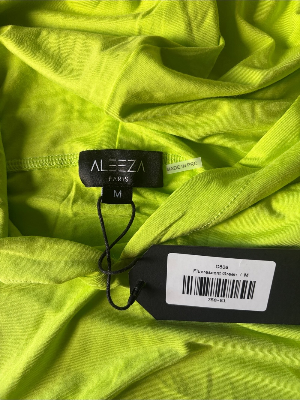 Aleeza Paris Essential Dolman Hooded Maxi Dress fluorescent green, Medium - Picture 9 of 11